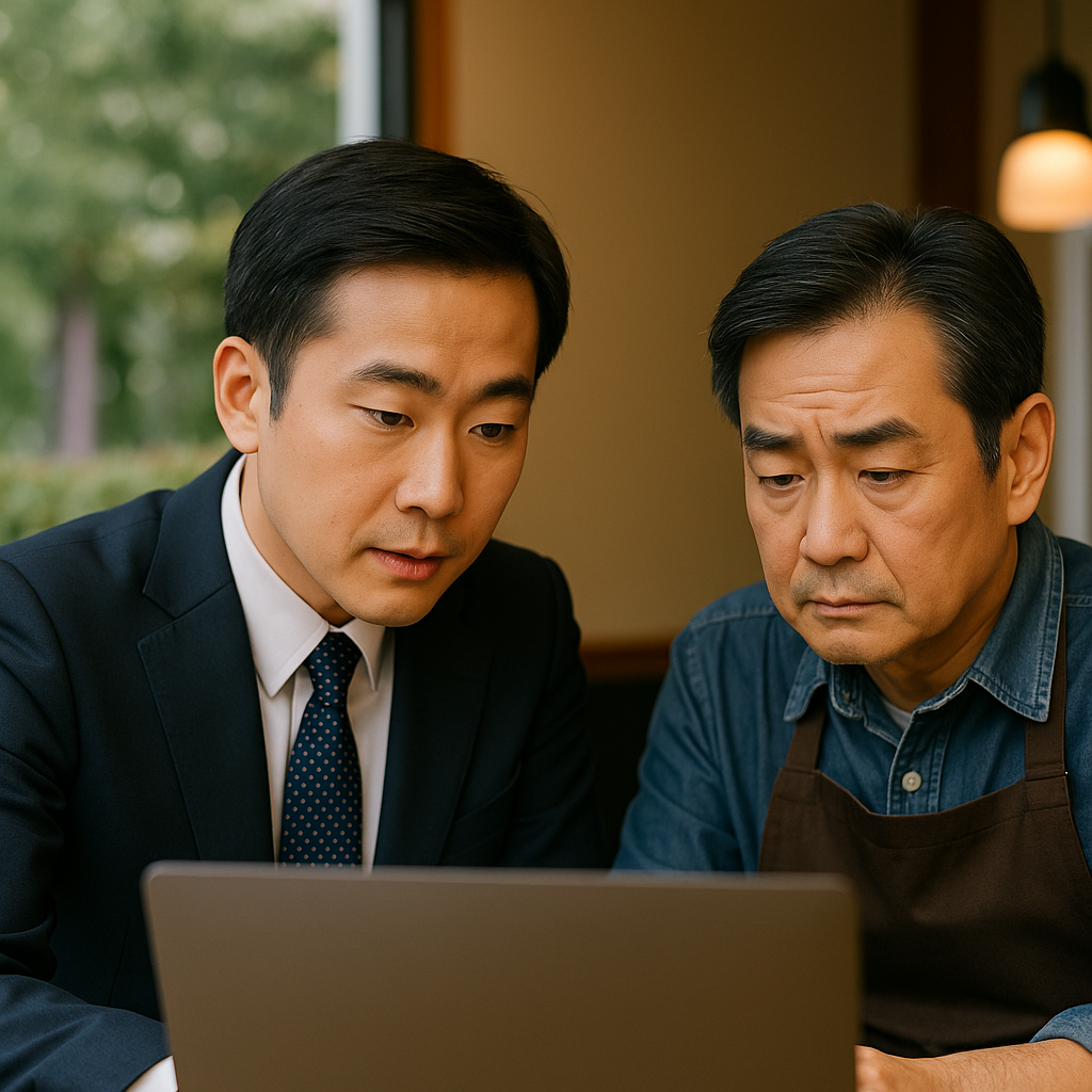 士業と店舗オーナーの相談風景